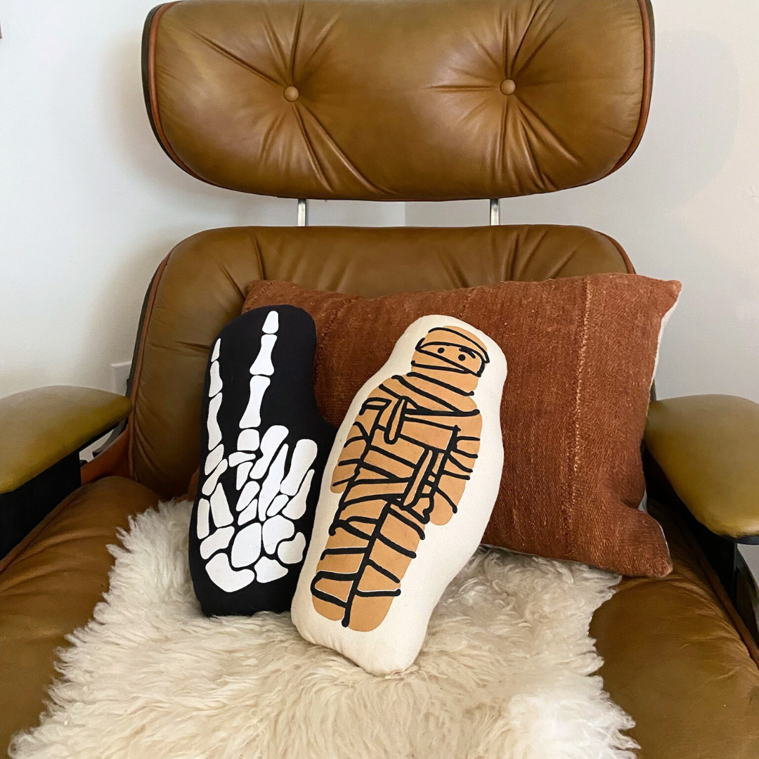 Skeleton Peace Sign Pillow