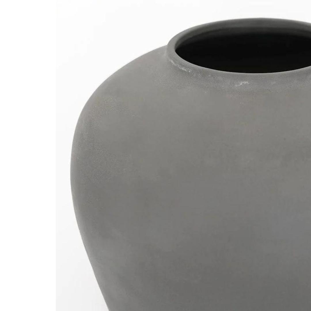 Smokey Slate Large Clay Table Vase - 11"
