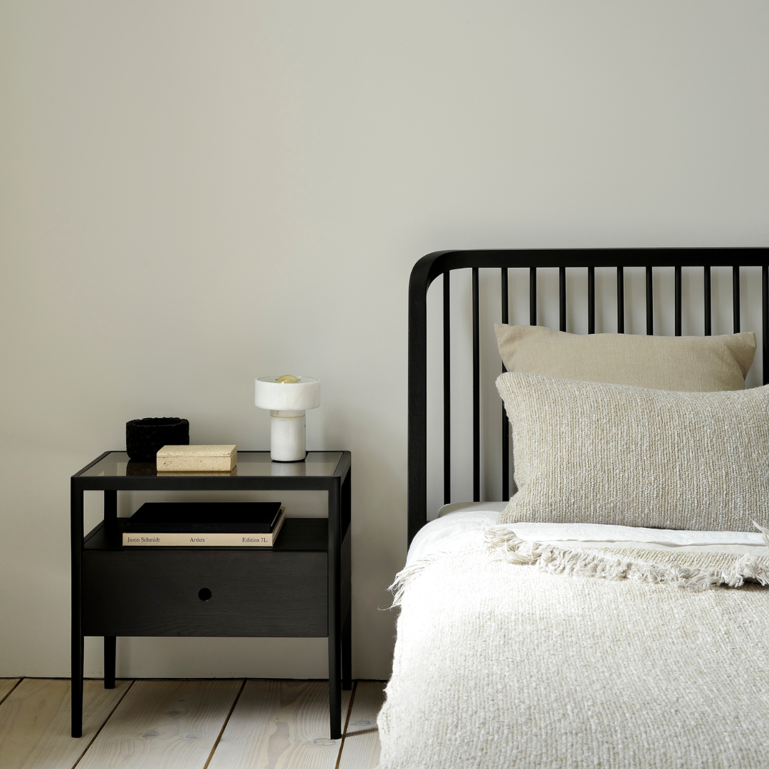Spindle Bedside Table, Oak
