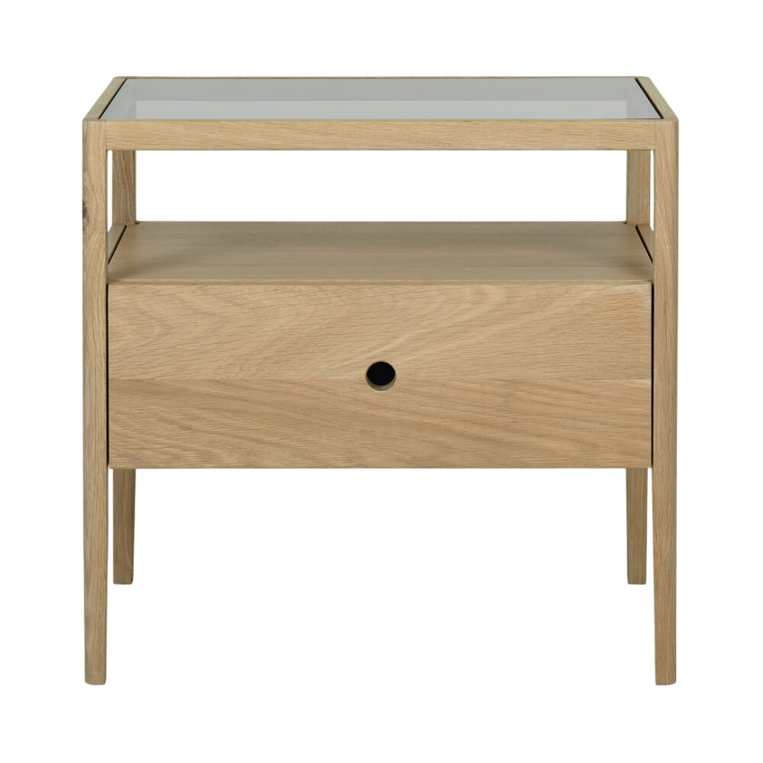 Spindle Bedside Table, Oak