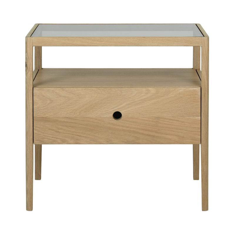 Spindle Bedside Table, Oak