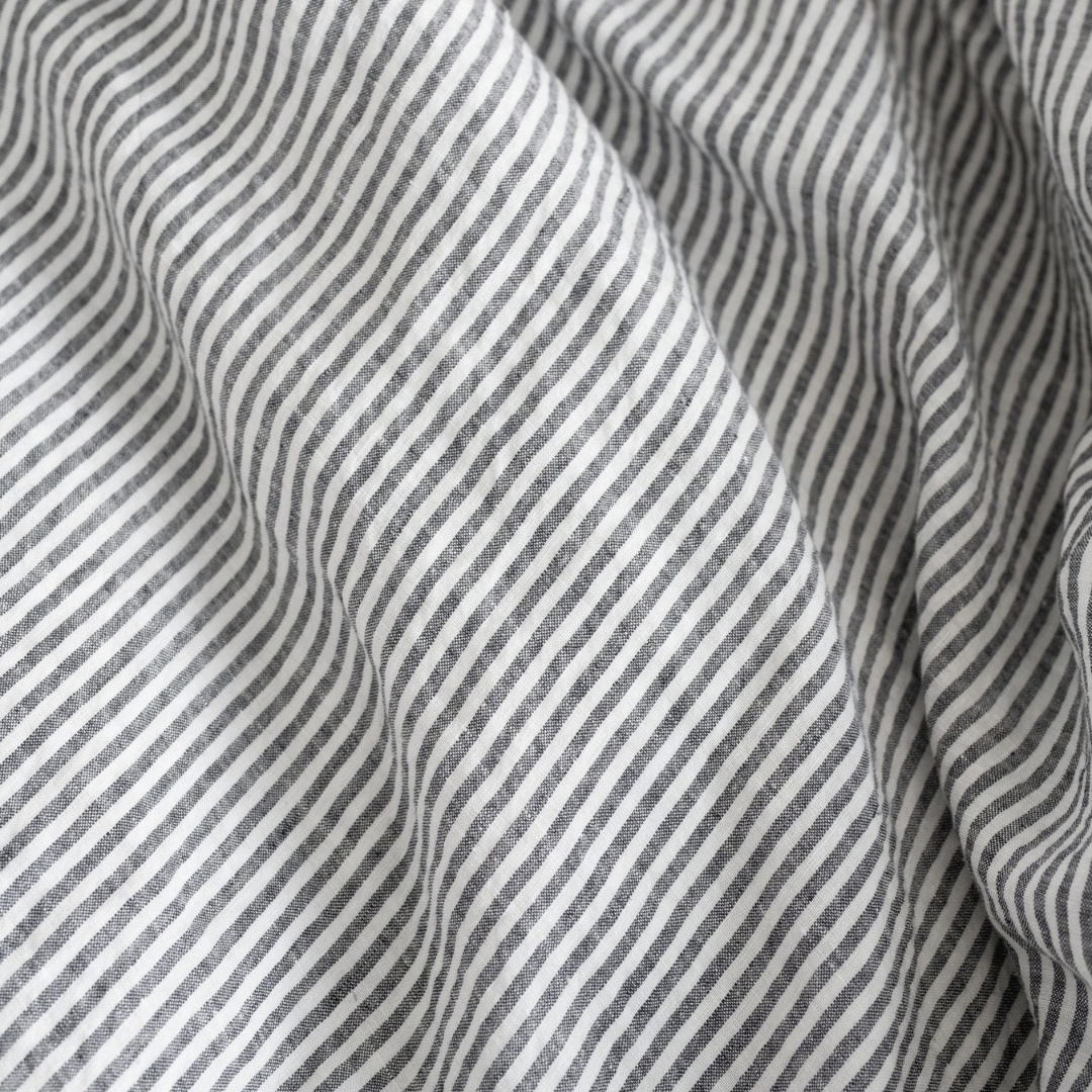 Thin Black Stripes Linen Sheet Set