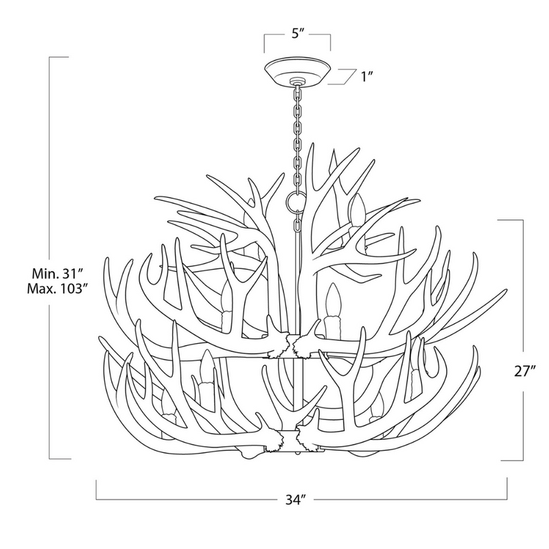 Waylon Antler Chandelier