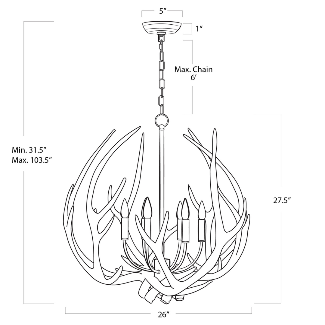 Waylon Antler Round Chandelier