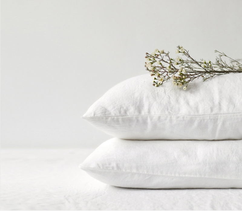 White Linen Pillow Case - King